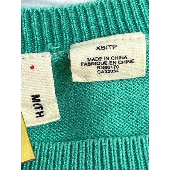 Moth Anthropologie Sweater Top Paisley Print Knit Mix Media Mint Green XS Quirky - Picture 7 of 10